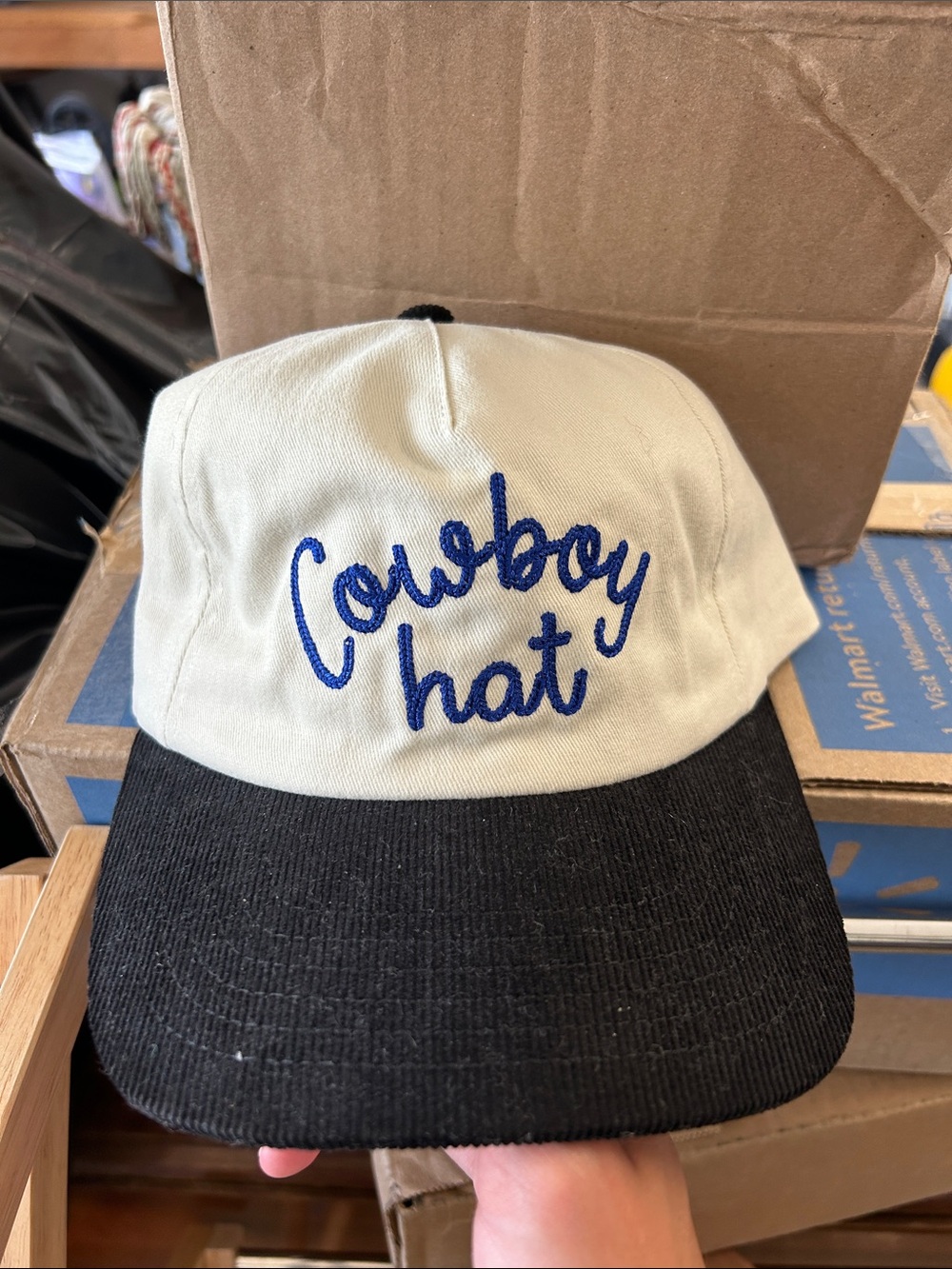 Cowboy Hat Embroidered Two-Tone Cap